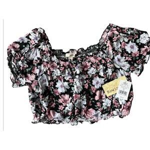Rewind Cropped Floral Top NWT‎ Sz Large